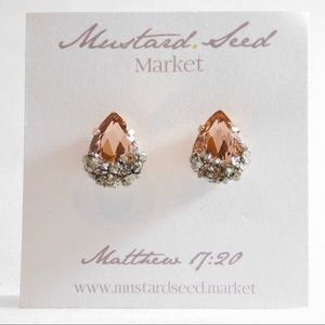 Blush Pyrite Stud Earrings | ROSE GOLD Setting